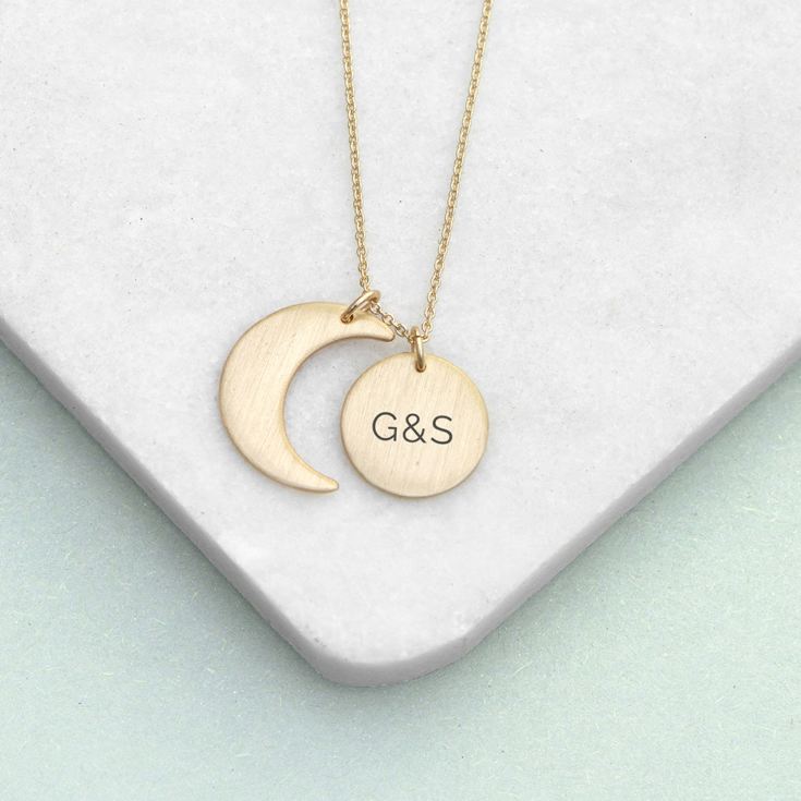 Personalised Matte Moon and Sun Necklace product image