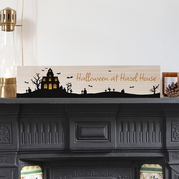 Personalised Halloween at Number House Mantle Sign product image