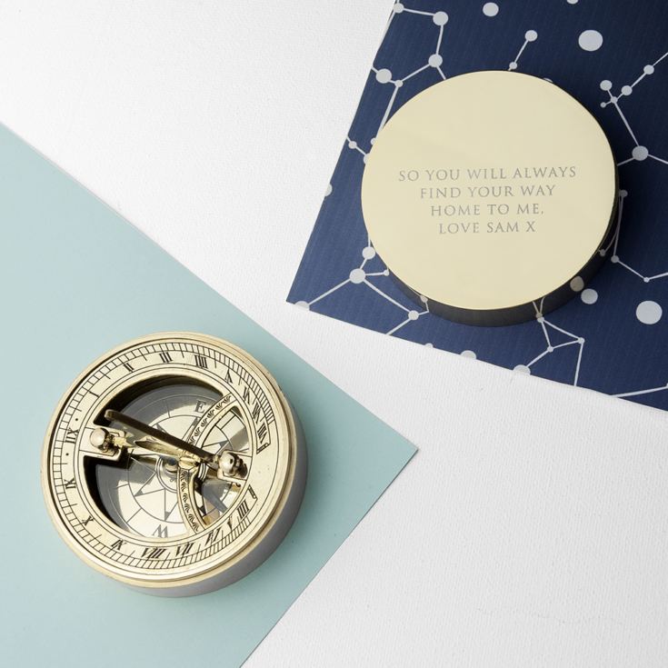 Adventurer's Brass Sundial and Compass product image