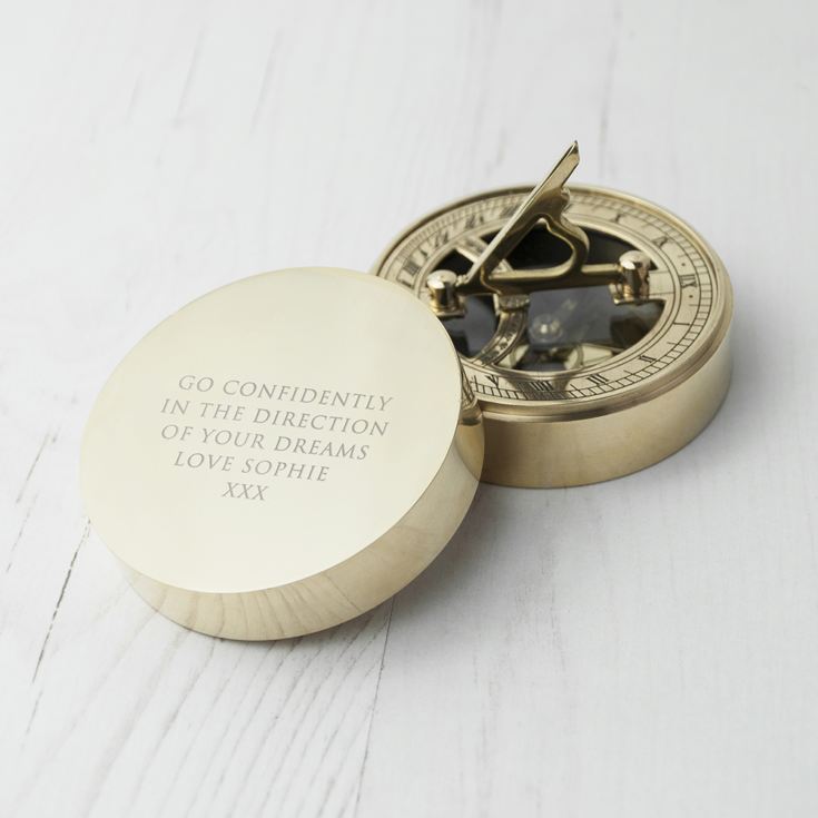 Adventurer's Brass Sundial and Compass product image