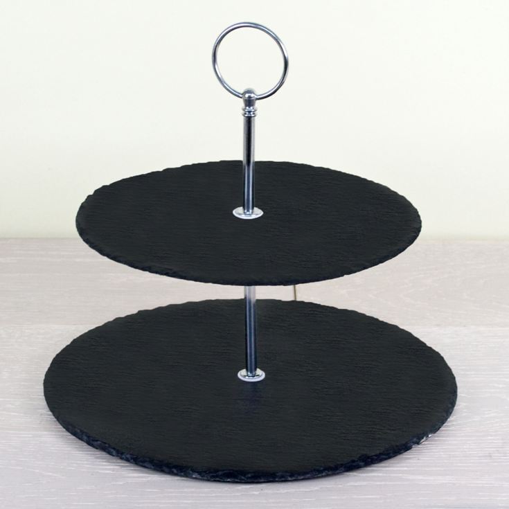 Personalised Two Tiered Slate Cake Stand product image