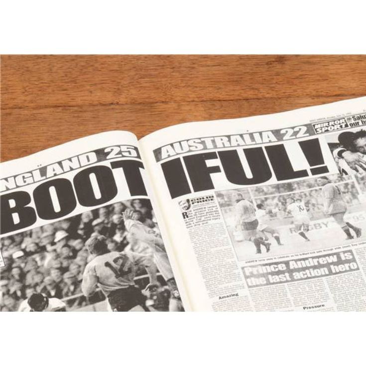 Personalised History of English Rugby Newspaper Book - Brown Leatherette product image