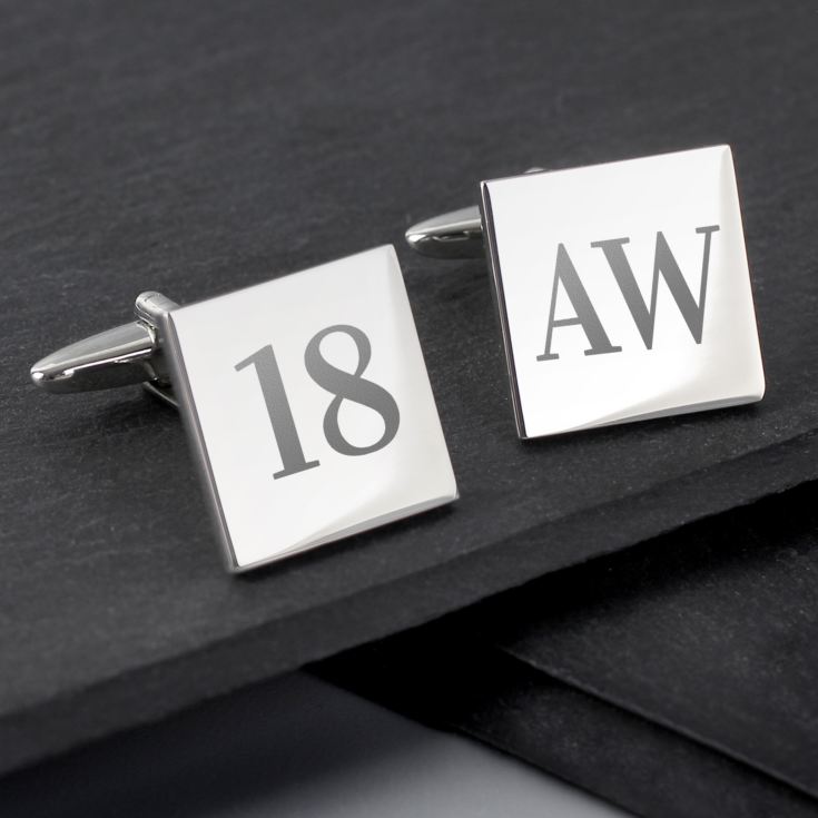 Personalised 18th Birthday Silver Plated Cufflinks product image