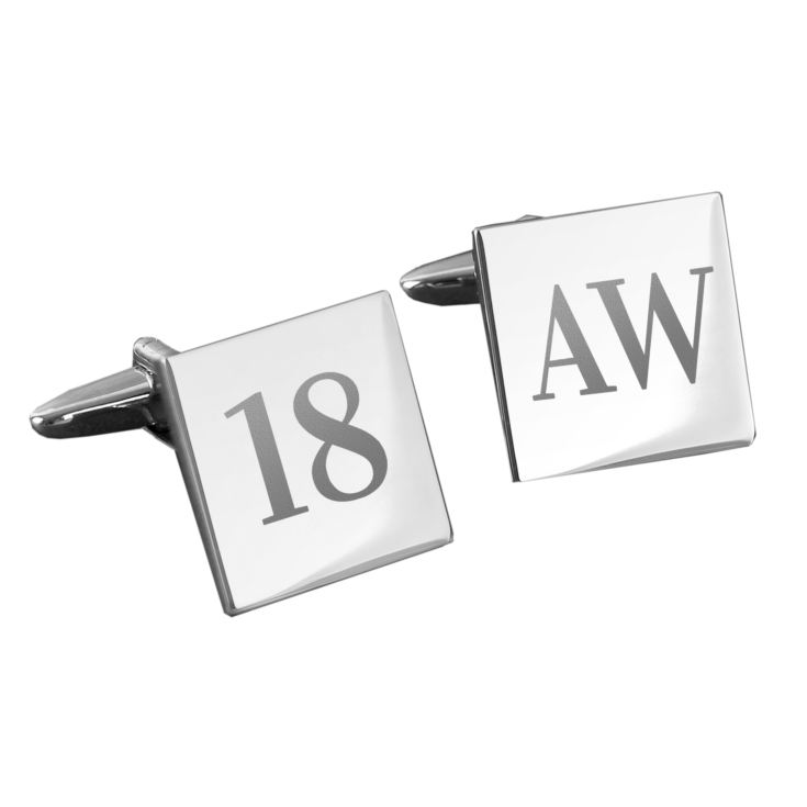 Personalised 18th Birthday Silver Plated Cufflinks product image