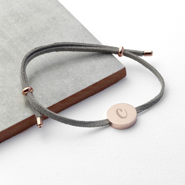 Personalised Always With You Bracelet - Grey With Rose Gold Tag product image