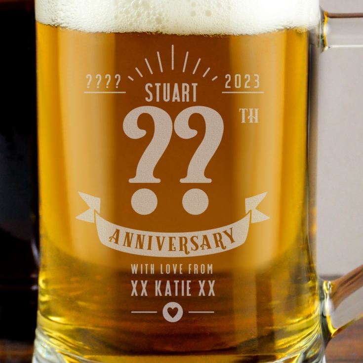 Personalised Anniversary Glass Tankard The Gift Experience