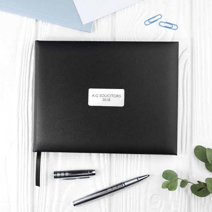 Personalised Black Leather Visitors Book product image