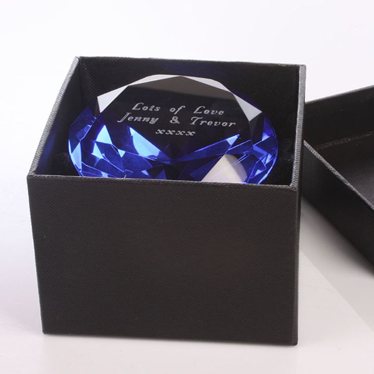 Engraved Blue Paperweight The Gift Experience