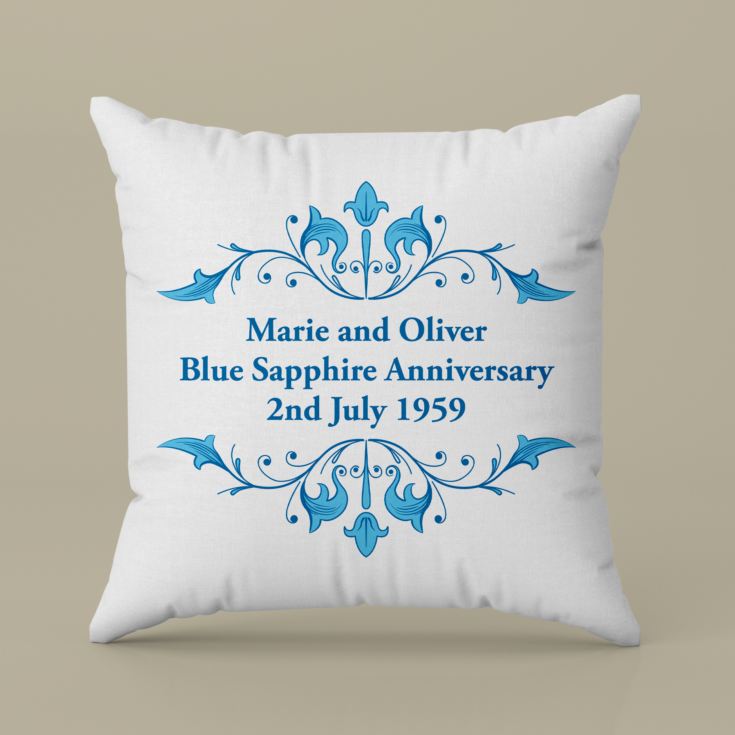 Personalised Blue Sapphire Anniversary Cushion product image