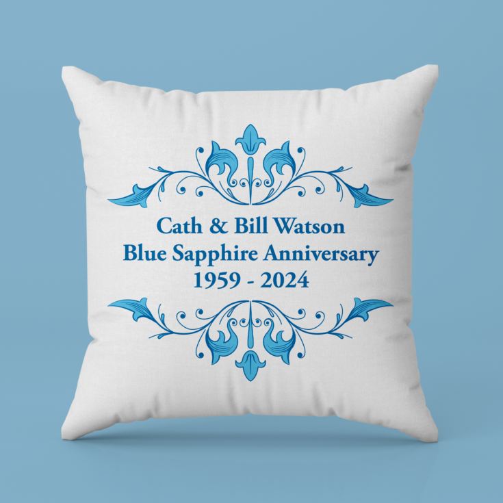 Personalised Blue Sapphire Anniversary Cushion product image