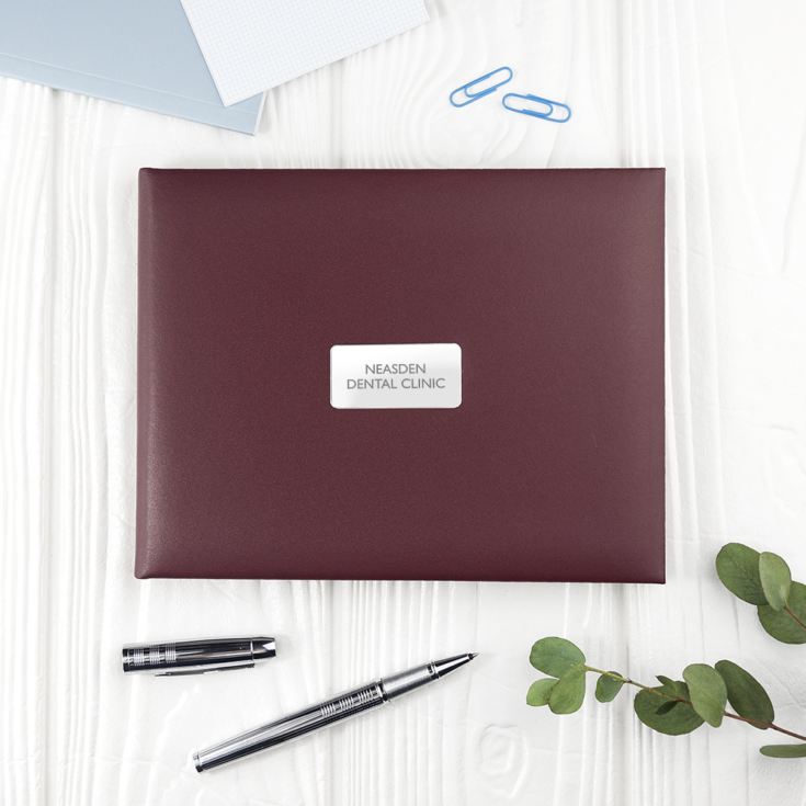 Personalised Burgundy Leather Visitors Book product image