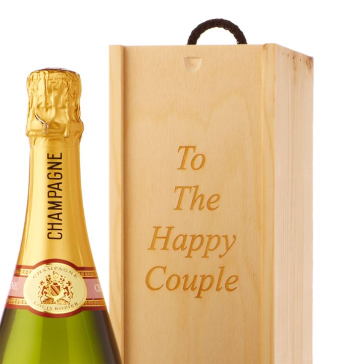 Personalised Champagne in Personalised Wooden Gift Box product image