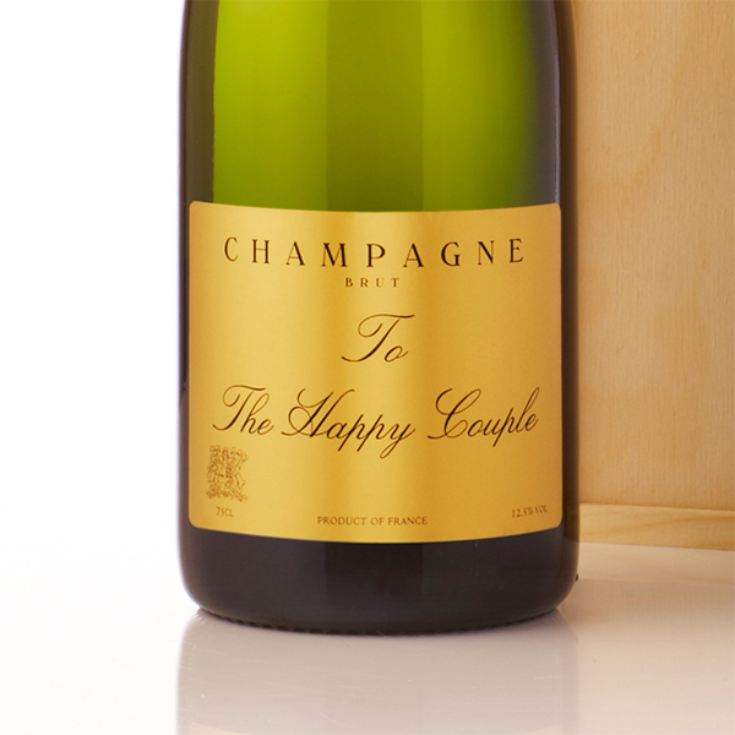 Personalised Champagne in Personalised Wooden Gift Box product image
