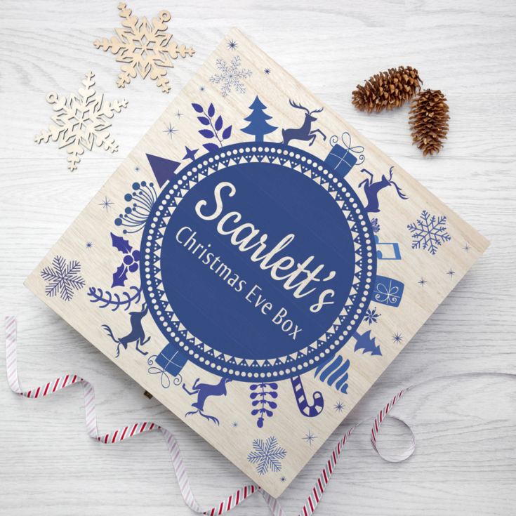 Personalised Christmas Eve Box With Snowflake Wreath product image