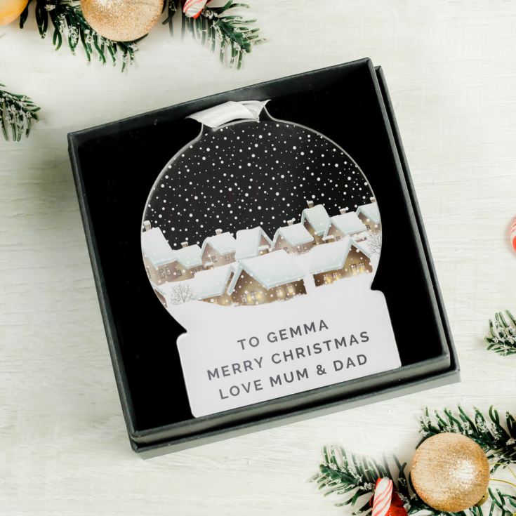 Personalised Christmas Home Acrylic Snowglobe Decoration product image