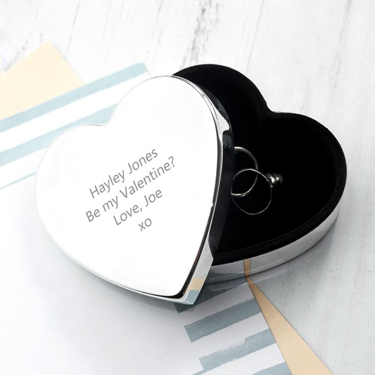 Personalised Classic Silver Heart Trinket Box product image