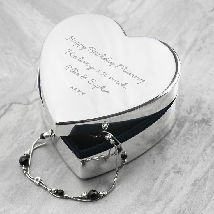 Personalised Classic Silver Heart Trinket Box product image