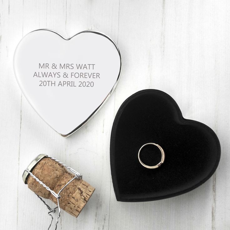 Personalised Classic Silver Heart Trinket Box product image