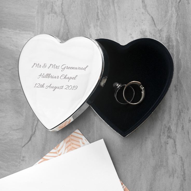 Personalised Classic Silver Heart Trinket Box product image