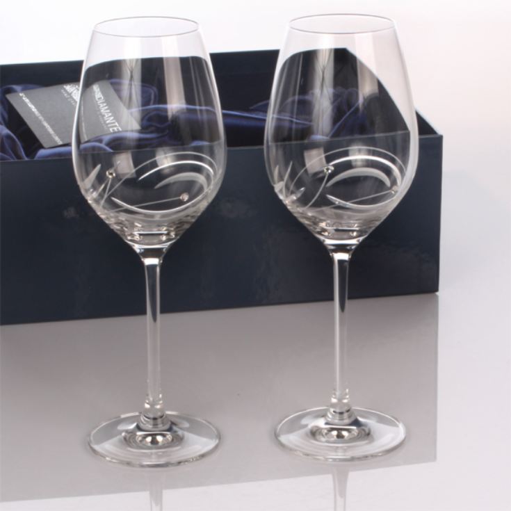 Personalised Swarovski Crystal Wine Glasses product image
