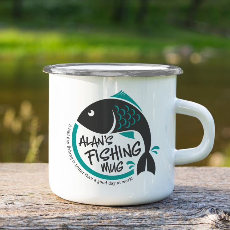 Personalised Enamel Fishing Mug product image