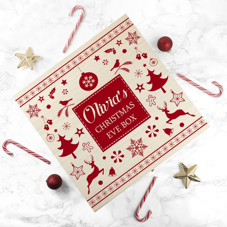 Personalised Festive Scandi Print Christmas Eve Box product image