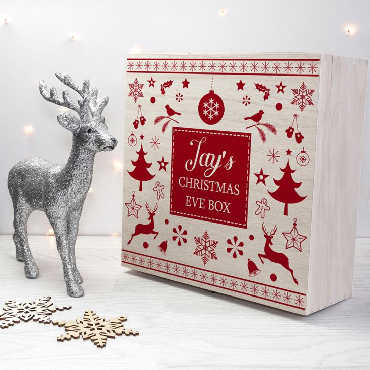 Personalised Festive Scandi Print Christmas Eve Box product image