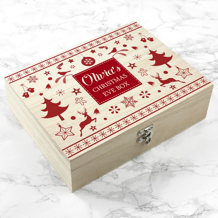 Personalised Festive Scandi Print Christmas Eve Box product image