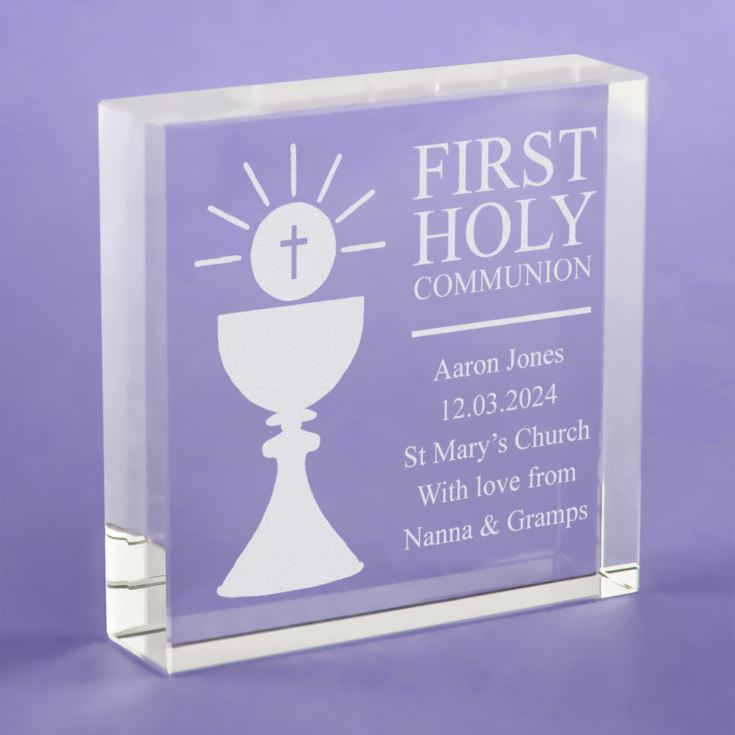 Personalised First Holy Communion Glass Keepsake product image