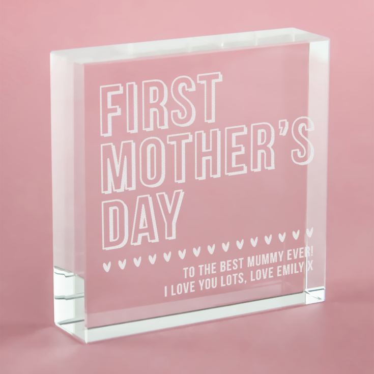 Personalised First Mother's Day Glass Keepsake product image