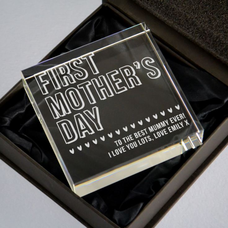 Personalised First Mother's Day Glass Keepsake product image