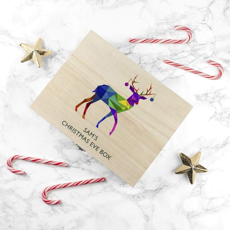 Personalised Geometric Reindeer Christmas Eve Box product image