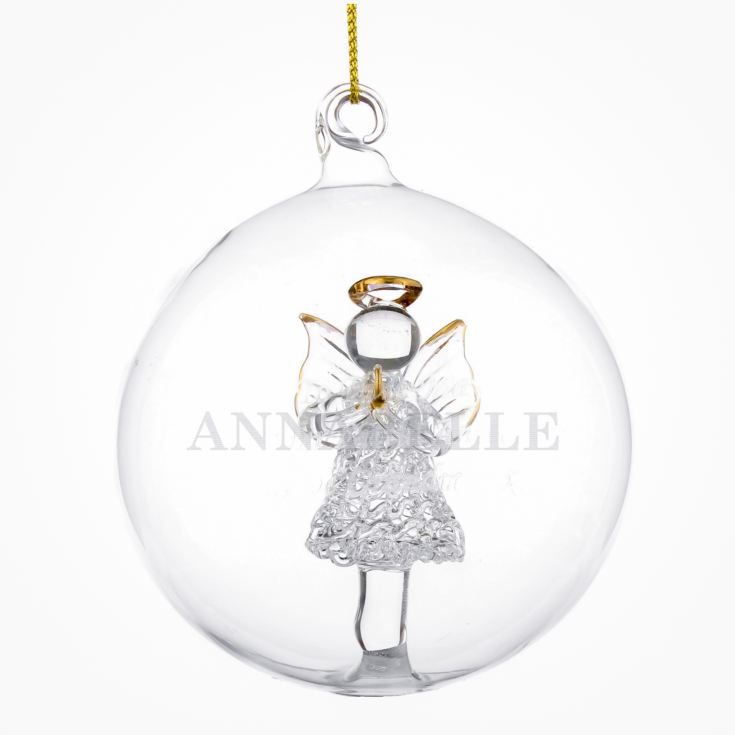 Personalised Glass Angel Bauble product image