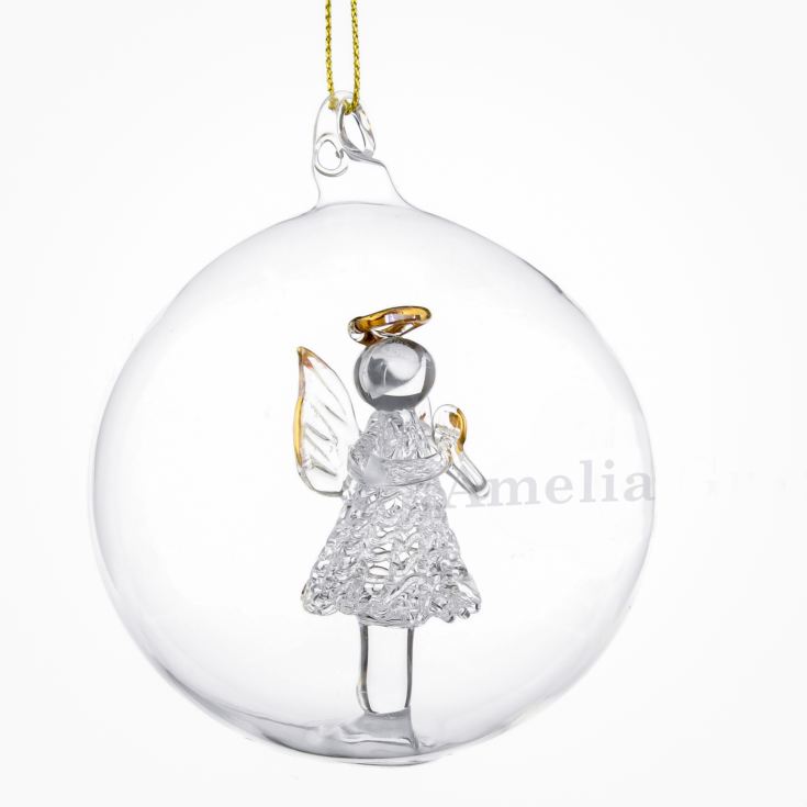 Personalised Glass Angel Bauble product image