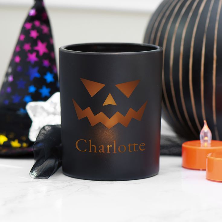Personalised Halloween Jack-O-Lantern Candle Holder product image