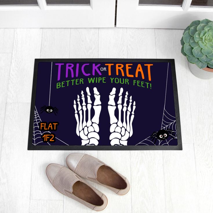 Personalised Halloween Trick or Treat Indoor Doormat product image