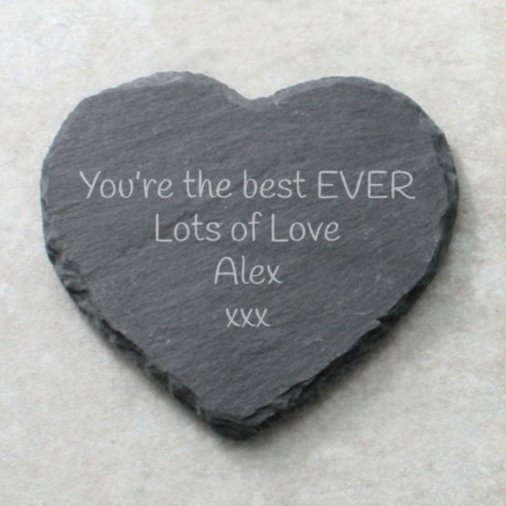 Personalised Heart Slate Coaster product image