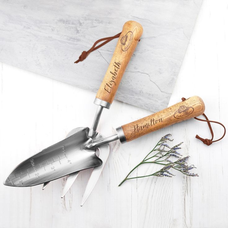 Personalised Luxe Silver Trowel and Fork Set product image