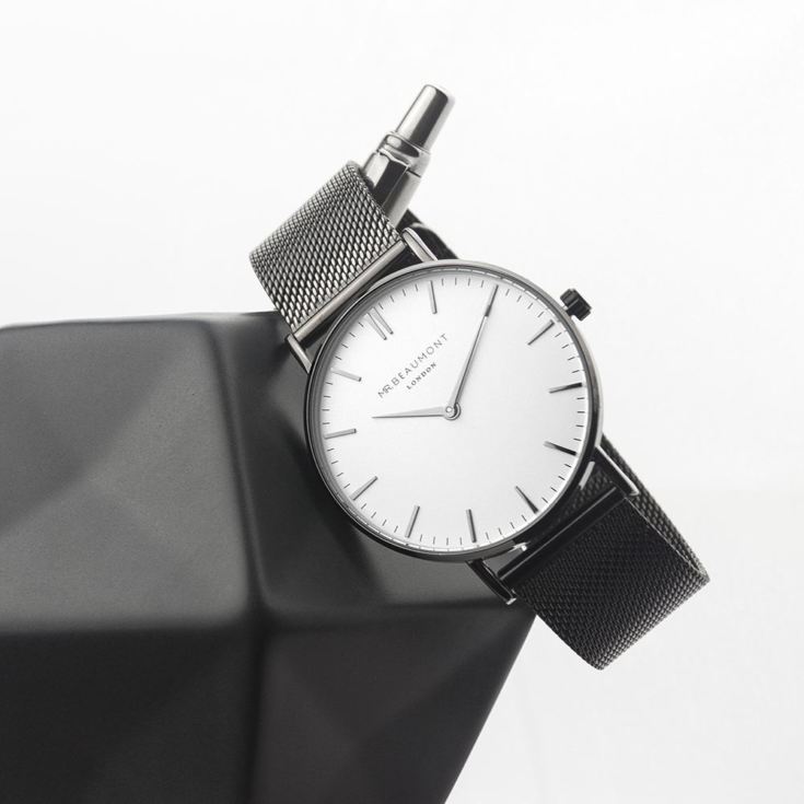 Personalised Men's Metallic Charcoal Grey Watch product image