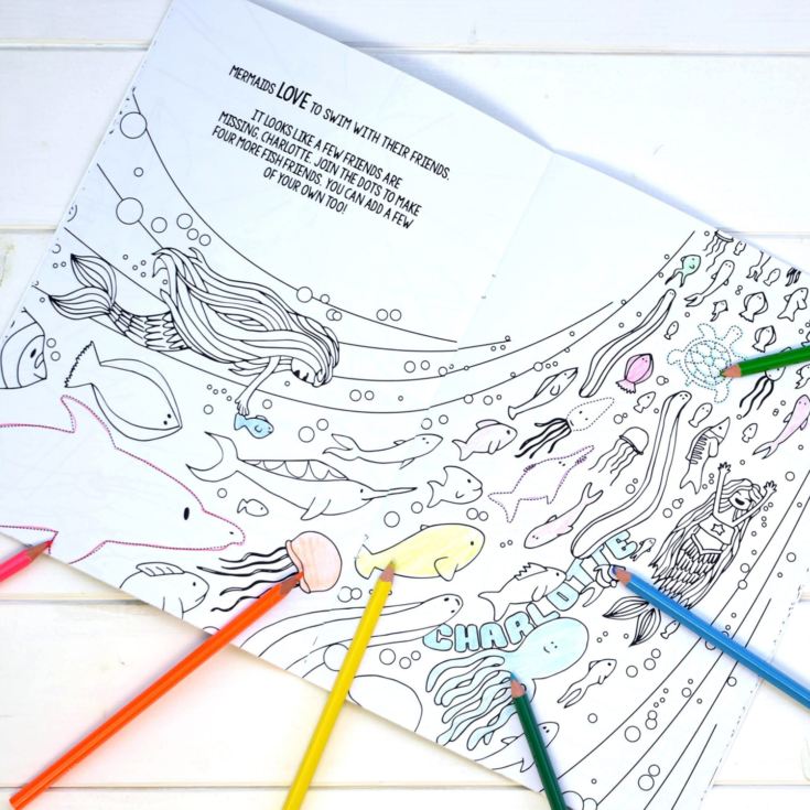 Personalised Mermaid Colouring Book For Kids product image