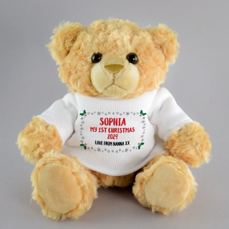 Personalised My 1st Christmas Teddy Bear product image