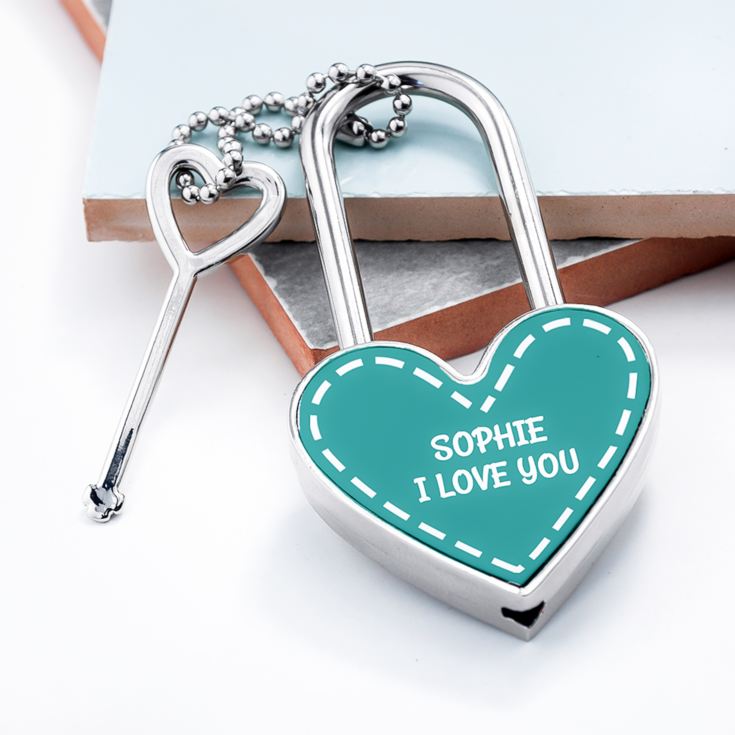 Personalised Parisienne Heart Padlock product image