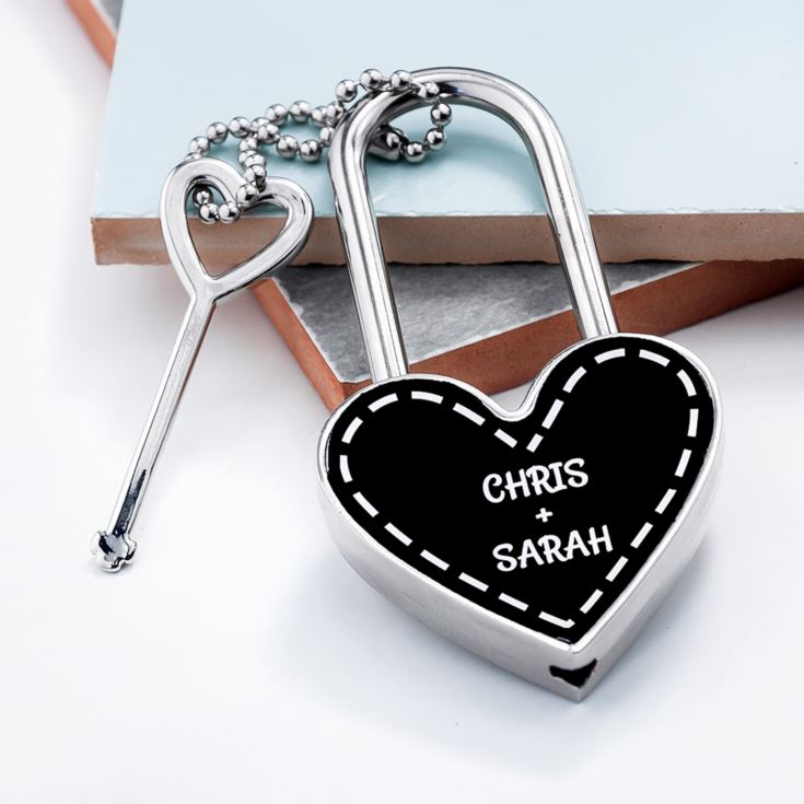 Personalised Parisienne Heart Padlock product image