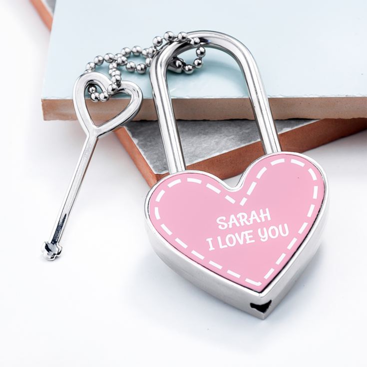 Personalised Parisienne Heart Padlock product image