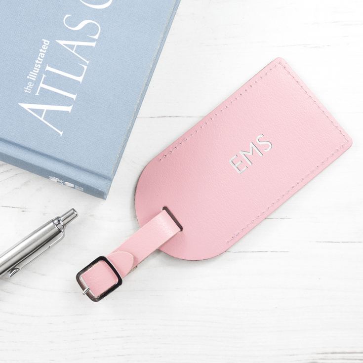 Personalised Pastel Pink Foiled Leather Luggage Tag product image