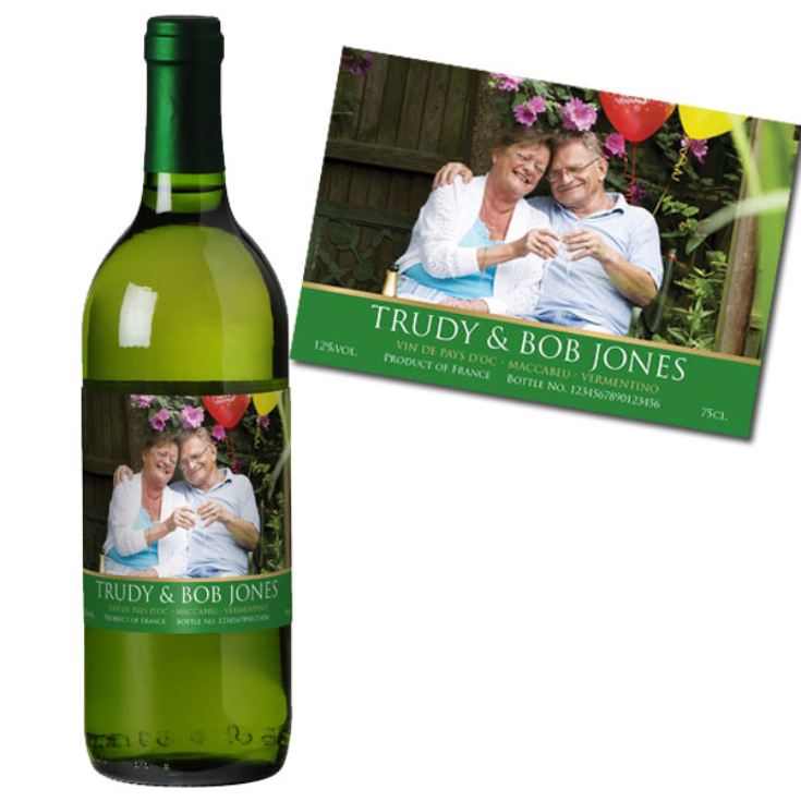 White Wine With Personalised Photo Label product image