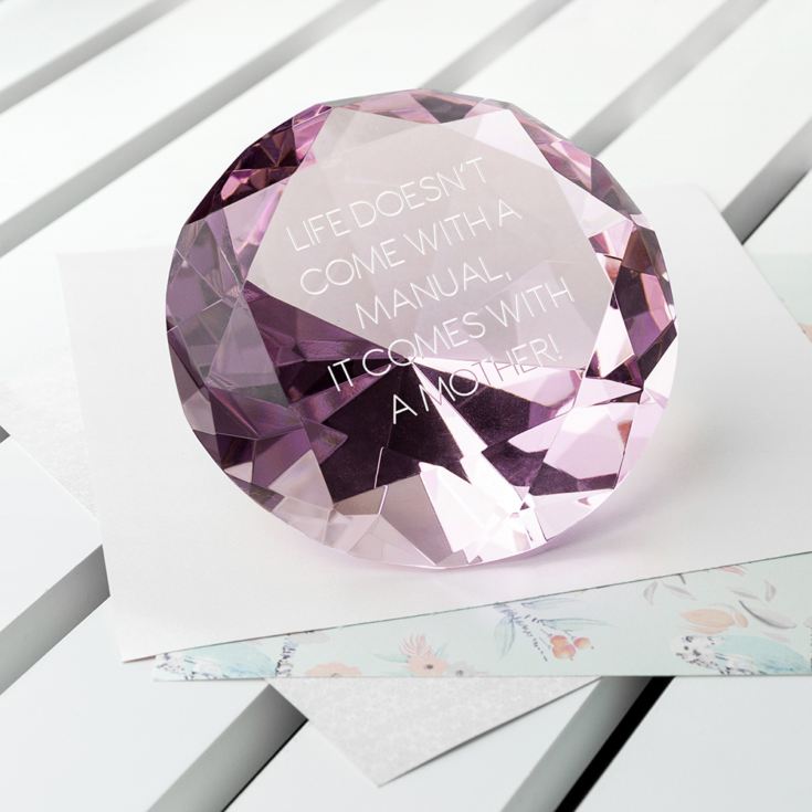 Personalised Pink Diamond Paperweight product image