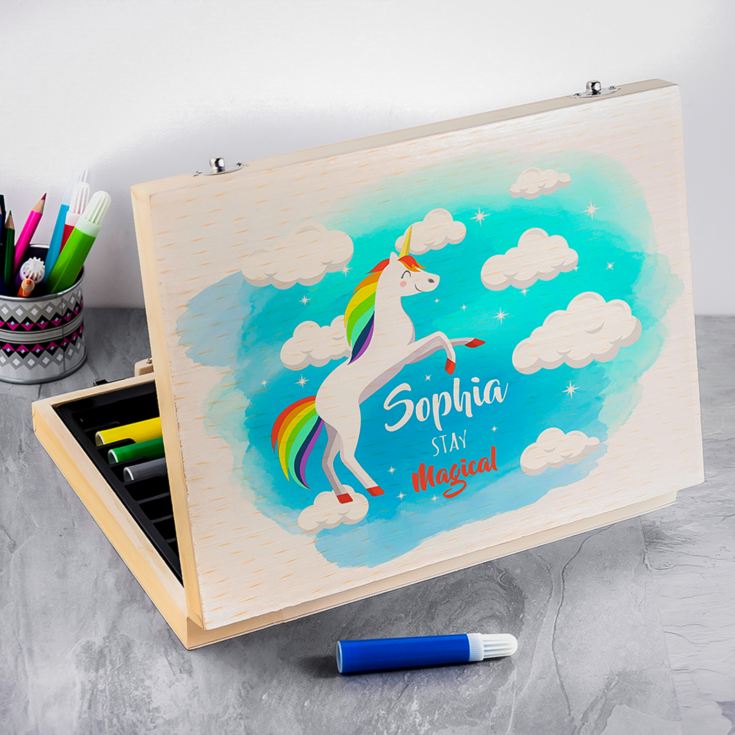 Personalised Rainbow Unicorn Colouring In Set product image