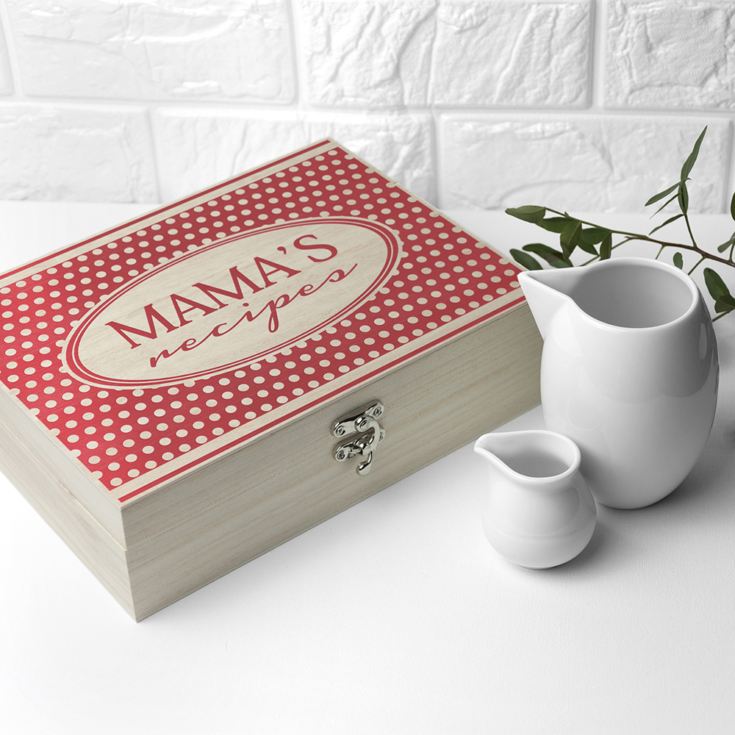 Personalised Retro Polka Dot Recipe Box product image