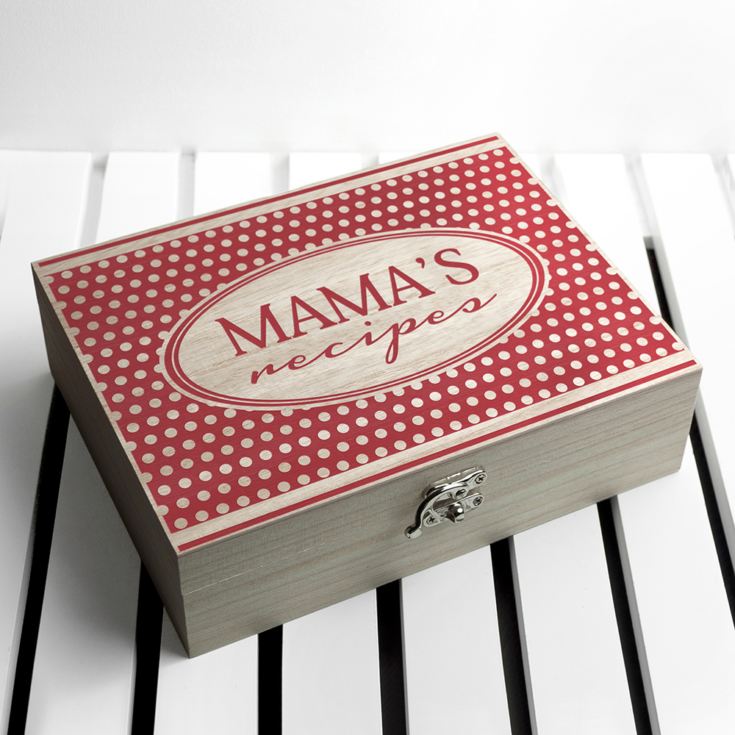 Personalised Retro Polka Dot Recipe Box product image